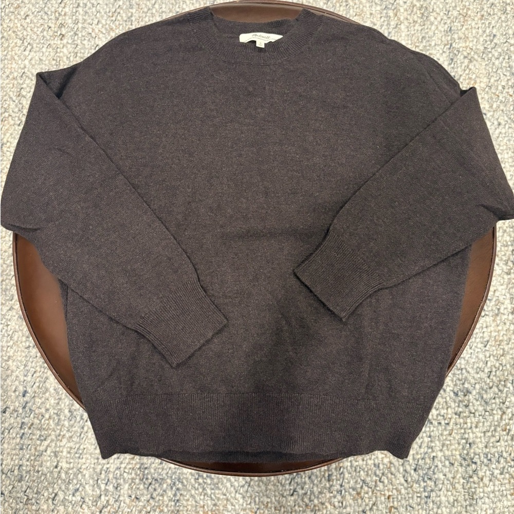 Madewell Women's Dark Brown Crewneck Cashmere Sweater
